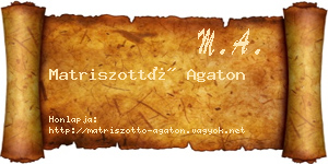 Matriszottó Agaton névjegykártya